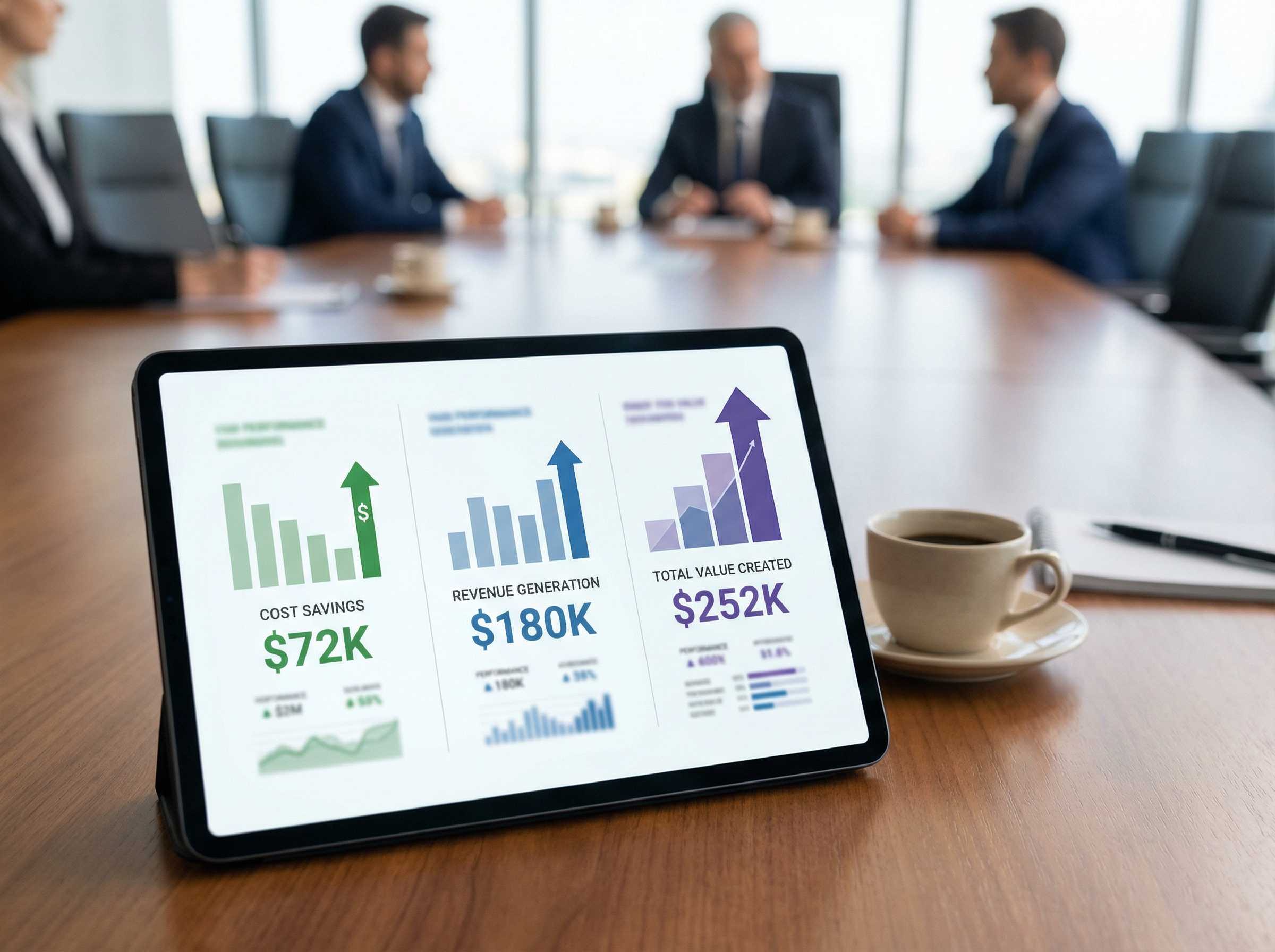 Financial impact summary showing negative keyword ROI metrics for performance review