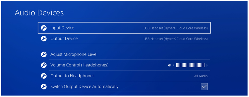 PS4 menu