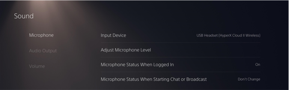 PS5 menu