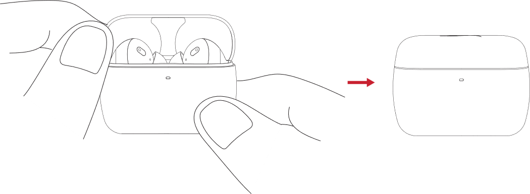 To Power Off, Put the Earbuds into the Charge Case and Close the Lid