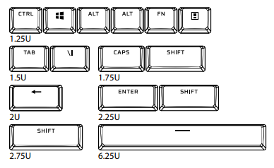 Pudding Keycaps Size