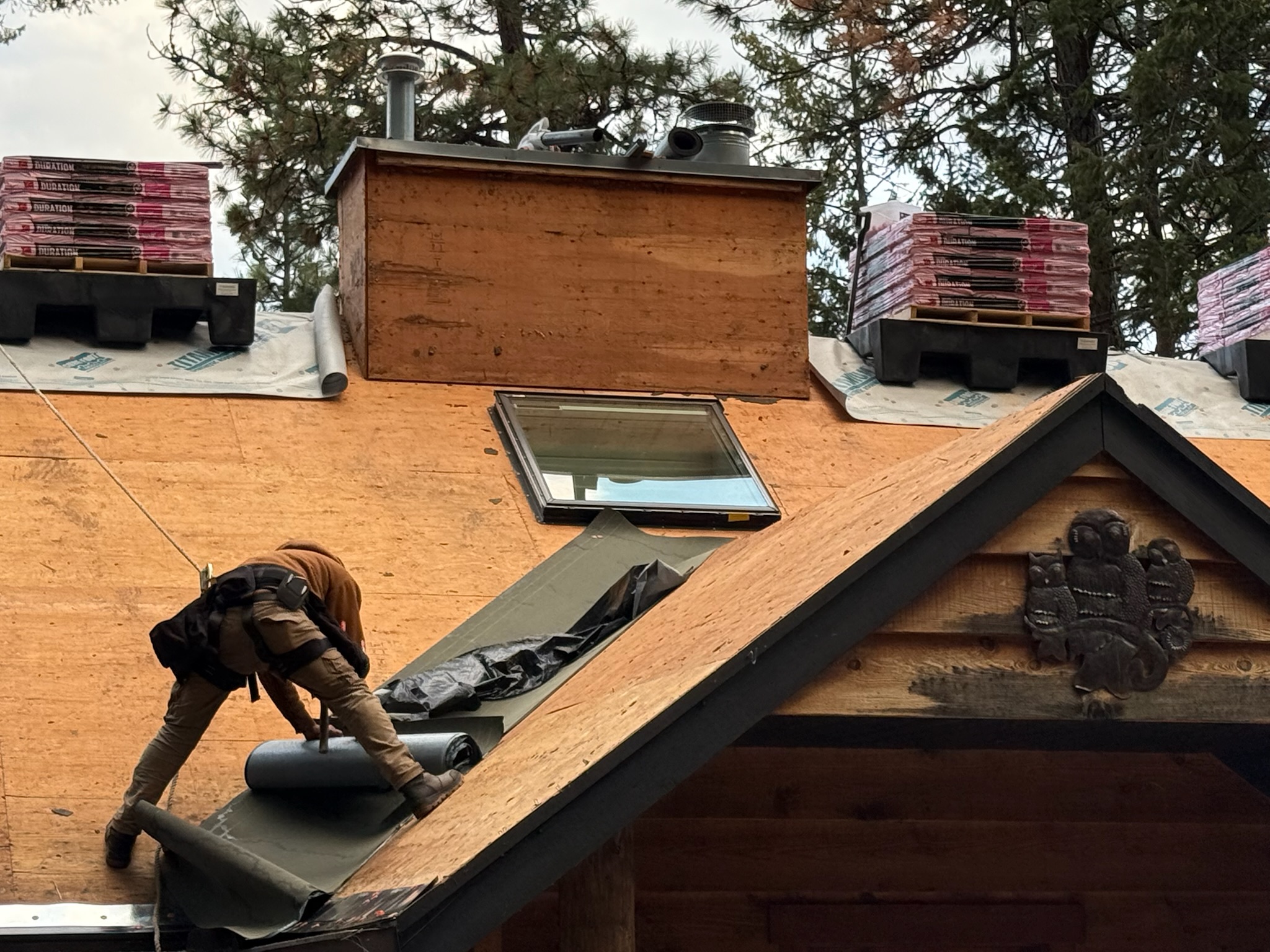 Asphalt shingle reroof on a Columbia Falls home near the North Fork corridor.