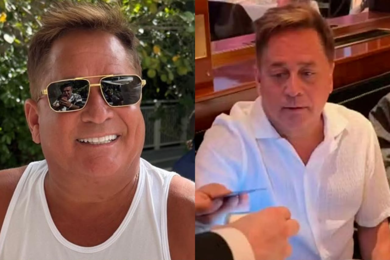 Leonardo se atrapalha com cartão ao pagar conta de restaurante e pede ajuda a Poliana Rocha