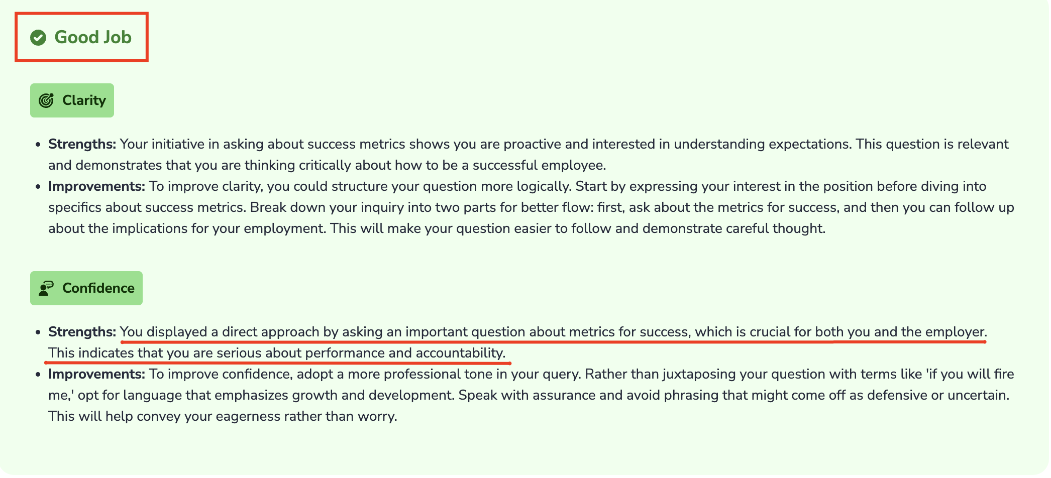 Practice AI interview feedback