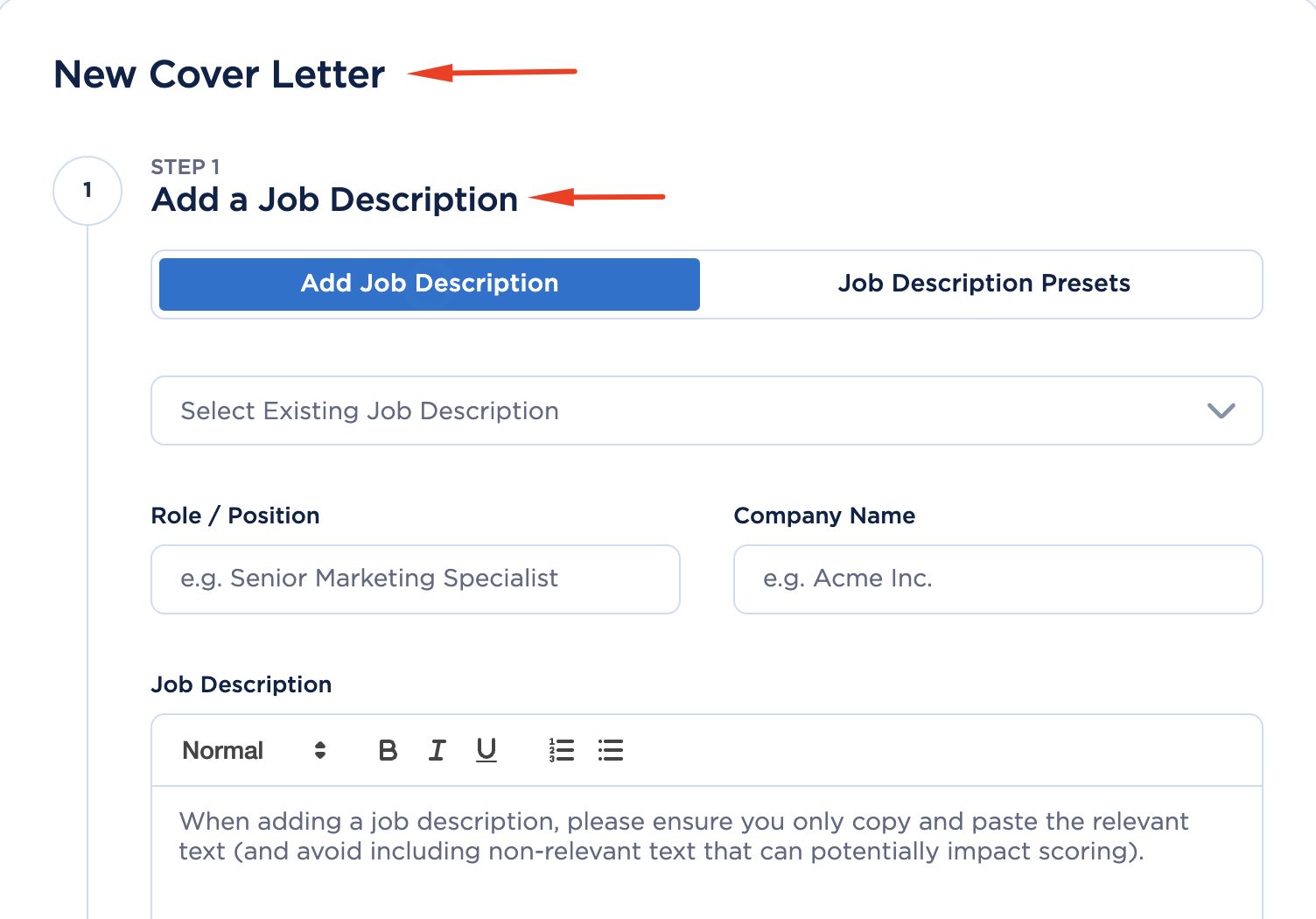 Cover letter generator Big Resume
