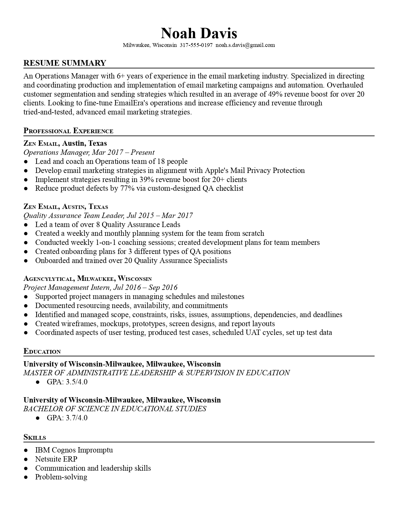Resume example