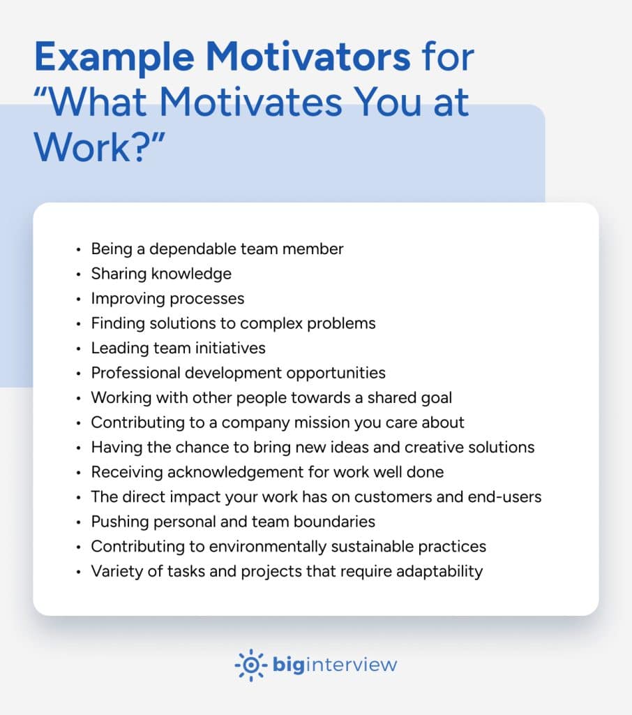 what motivates you at work