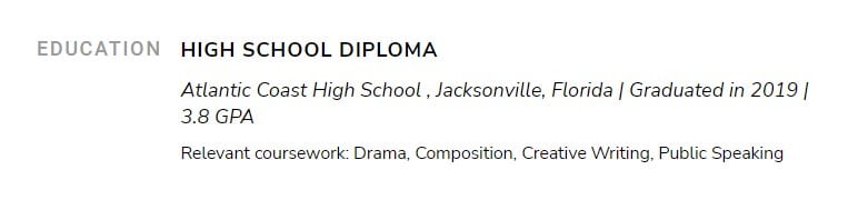 How to List High School on a Resume with GPA