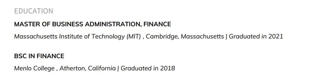How to List MBA on a Resume
