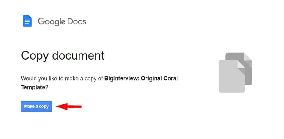 How to make a copy of a Google Doc resume template
