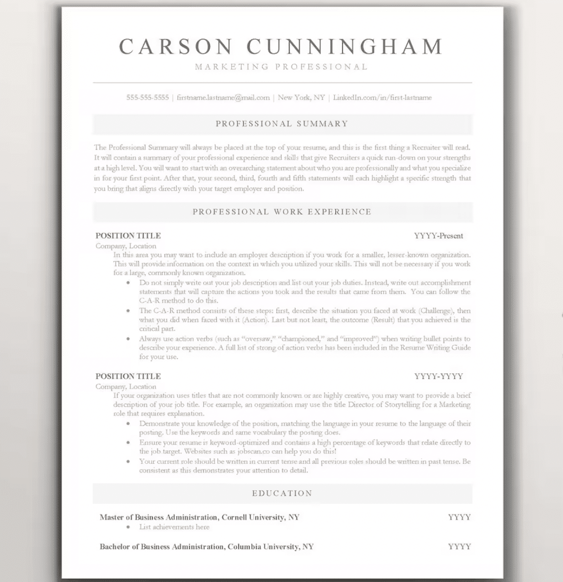 best google docs resume templates