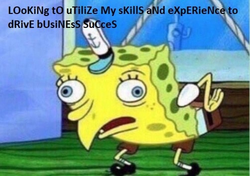 Resume profile - Mocking Spongebob