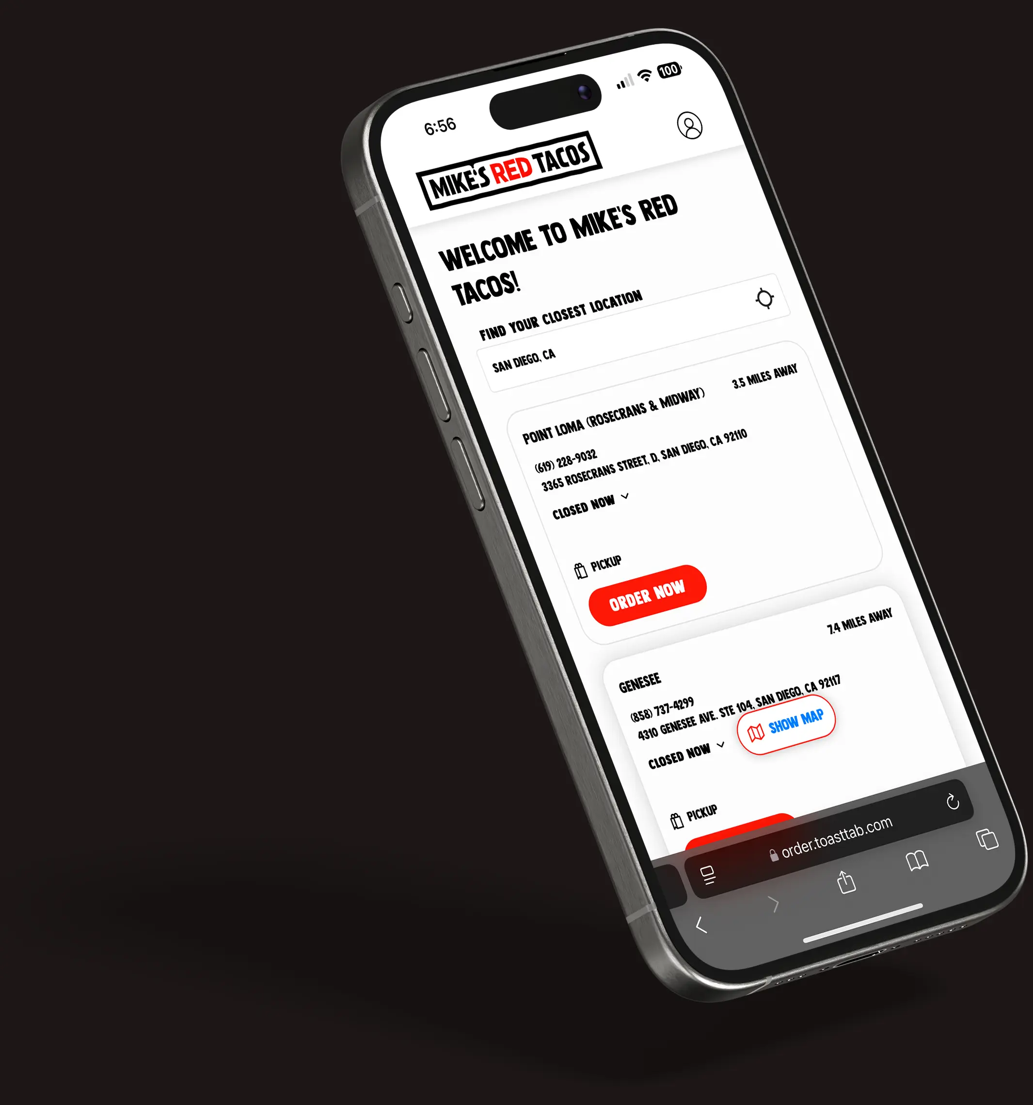 iPhone Mockup of Ordering Online