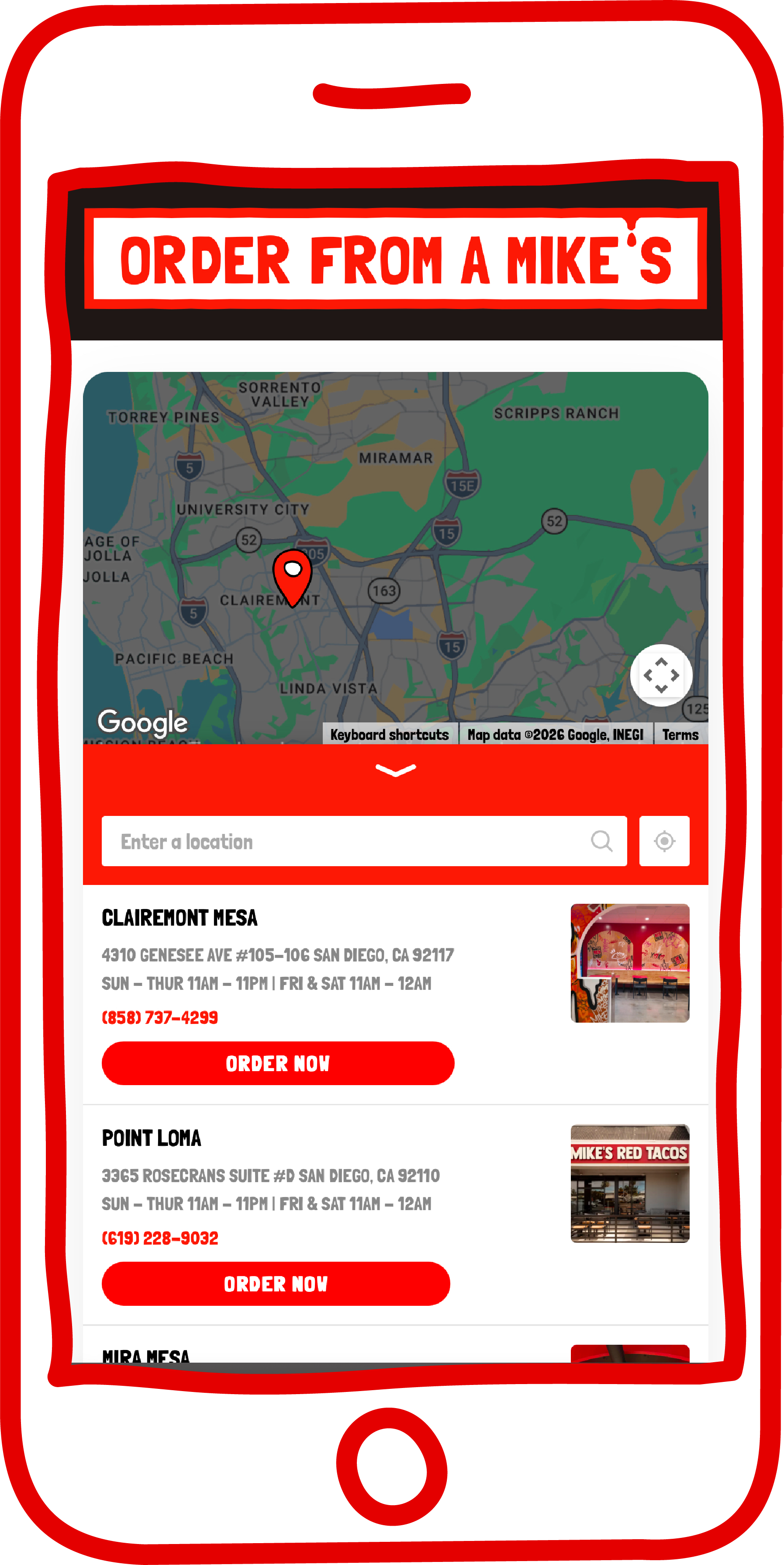iPhone Mockup of Ordering Online