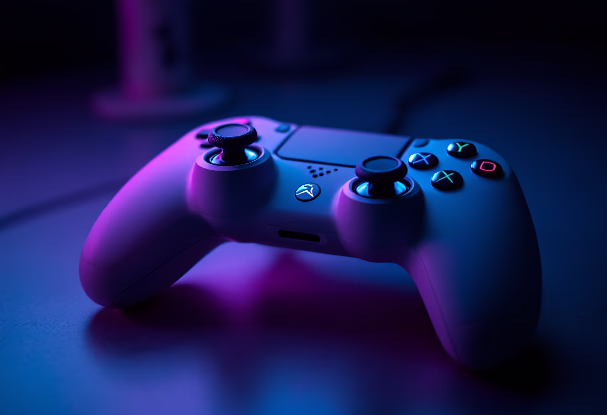 image of the latest gaming console for a gaming and entertainment business