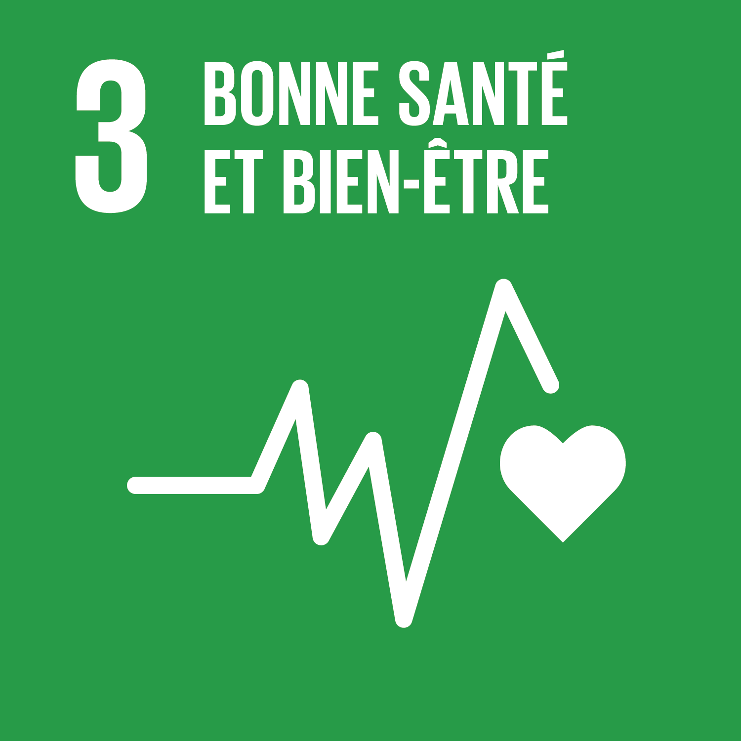 Icône de l'objectif de développement durable (ODD) numéro 3 : Bonne santé et bien-être