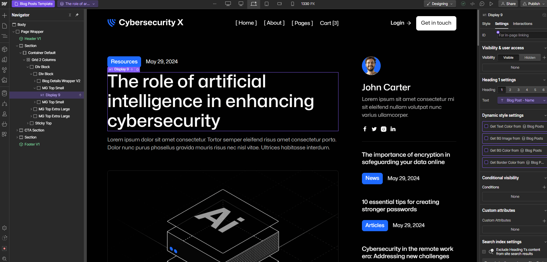 CMS Page - Cybersecurity X Webflow Template