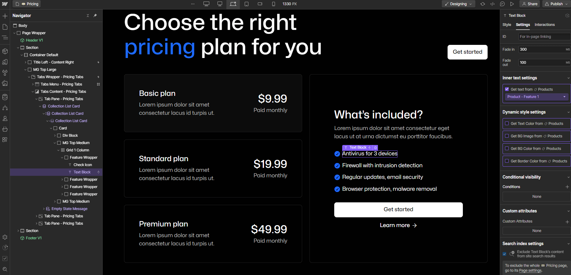 Ecommerce Content - Cybersecurity X Webflow Template