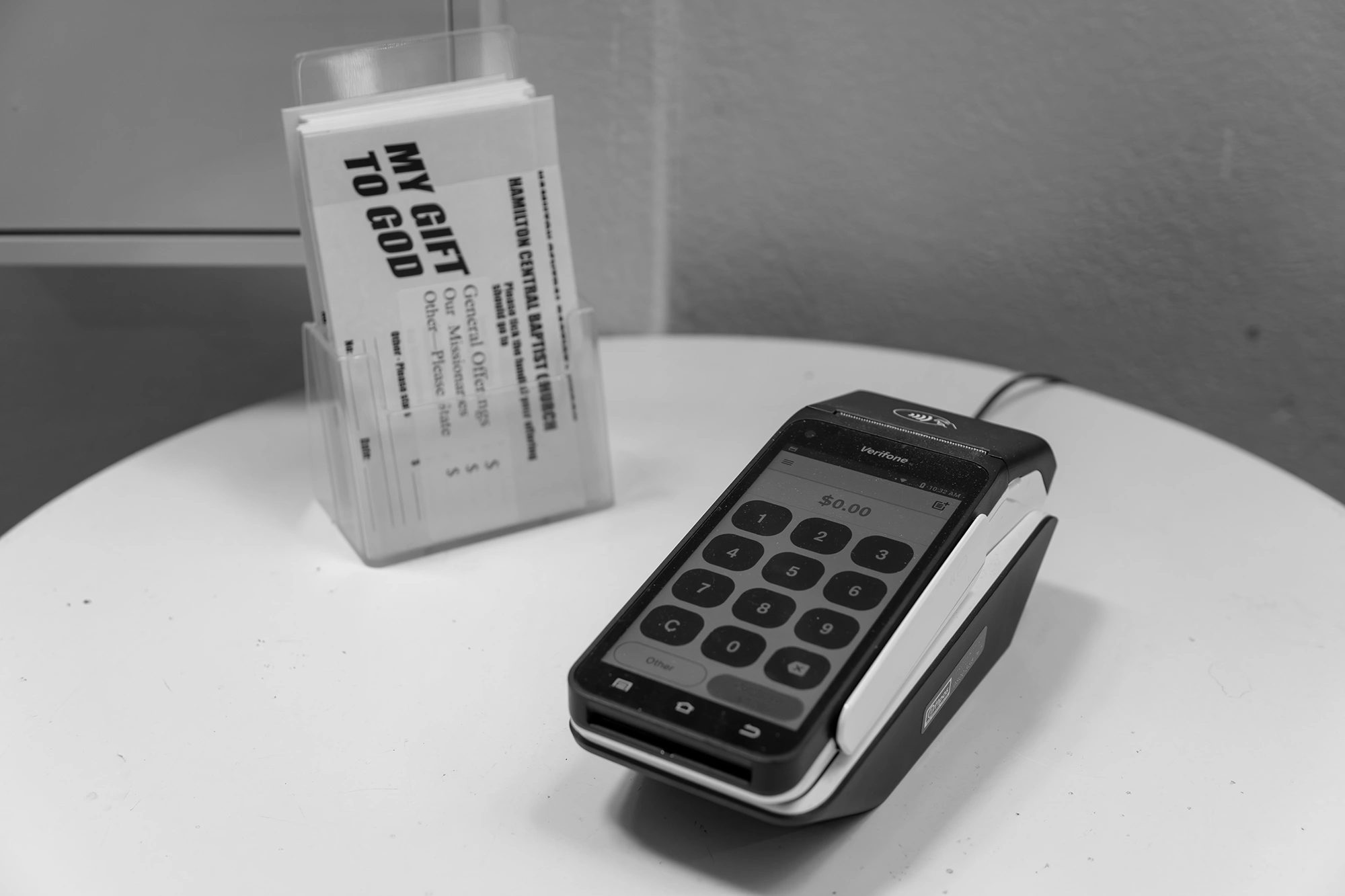 image of parents and staff discussing enrollment