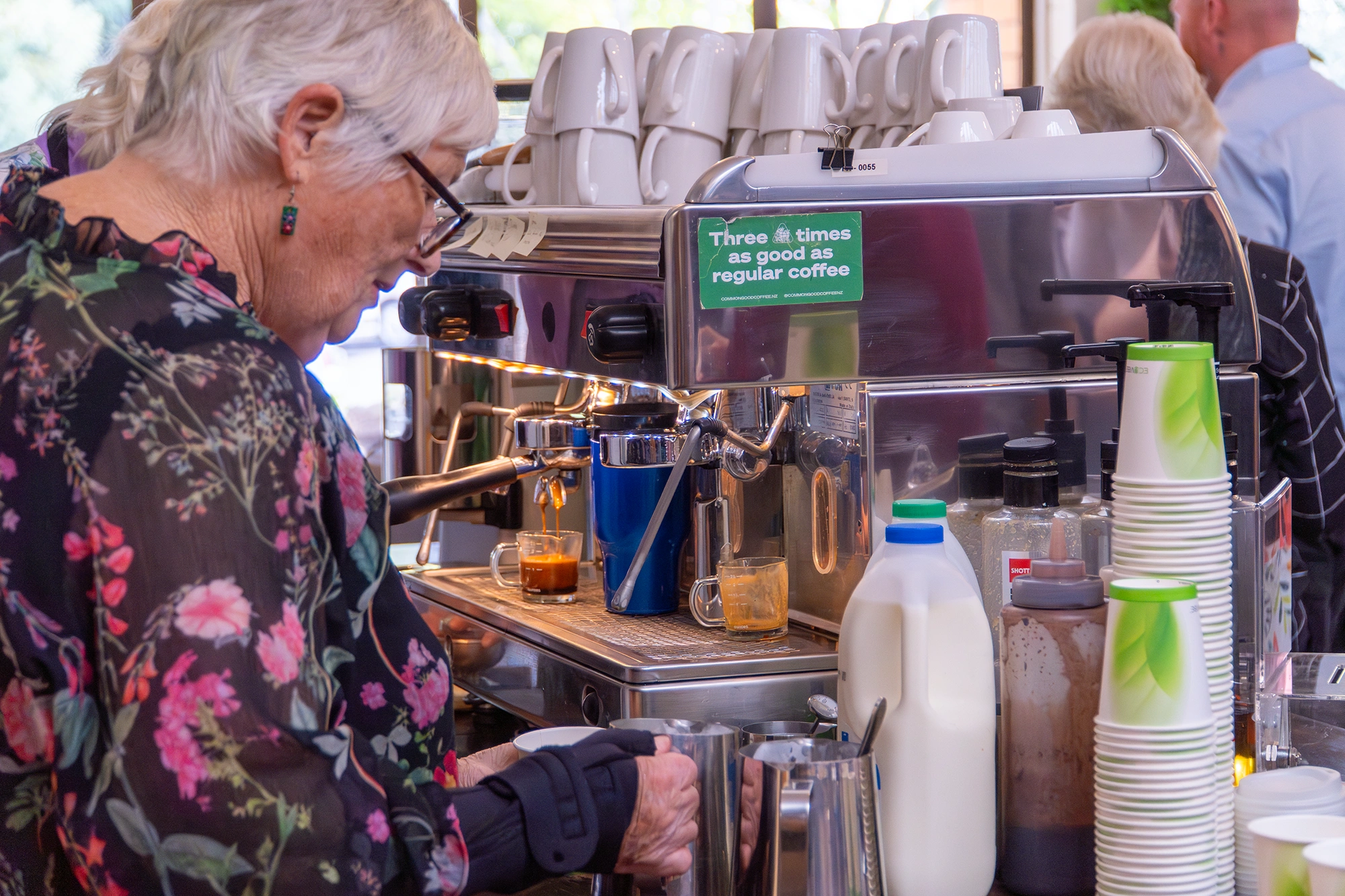 image of volunteers at a food drive event for a humanitarian aid nonprofit