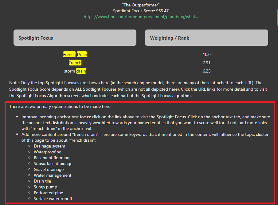 Spotlight Focus suggested topics