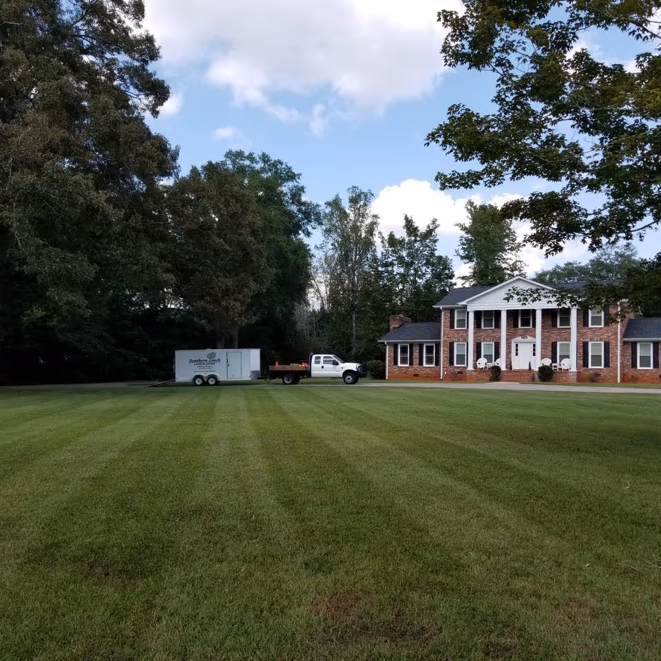 Landscape with house and equipment