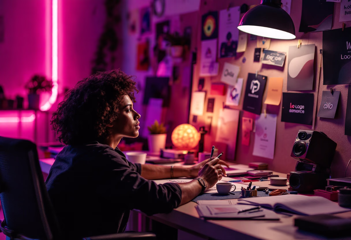 image of a logo design process