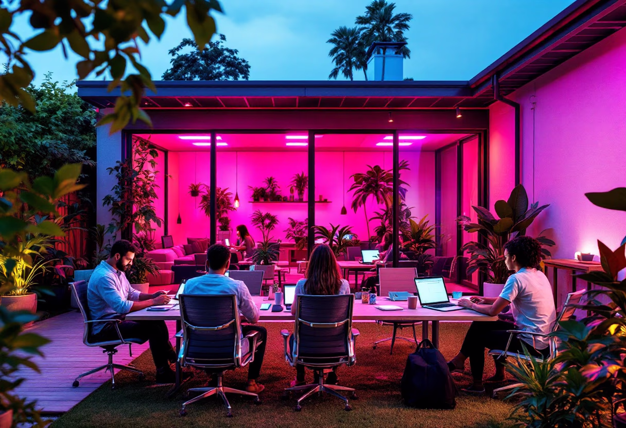 creative outdoor office for a productivity tools business