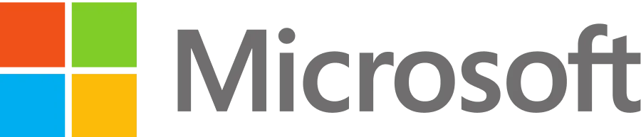 Microsoft logo with four colored squares in red, green, blue, and yellow next to the word Microsoft in gray text.