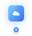 Blue square icon with a white cloud symbol in the center.