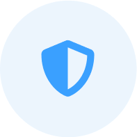Blue shield icon symbolizing security or protection.