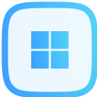 Blue rounded square icon with four smaller squares arranged in a grid, resembling the Windows logo.