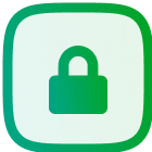 Green rounded square icon with a closed padlock symbol in the center.