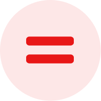 Red circle with three horizontal red lines inside, resembling a menu or hamburger icon.