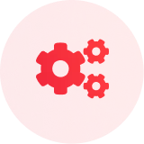 Red circle with a subtle pattern of dots inside.