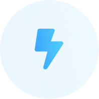 Blue circle with a lightning bolt symbol in the center.