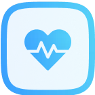 Blue square icon with rounded corners displaying a chat bubble symbol in the center.