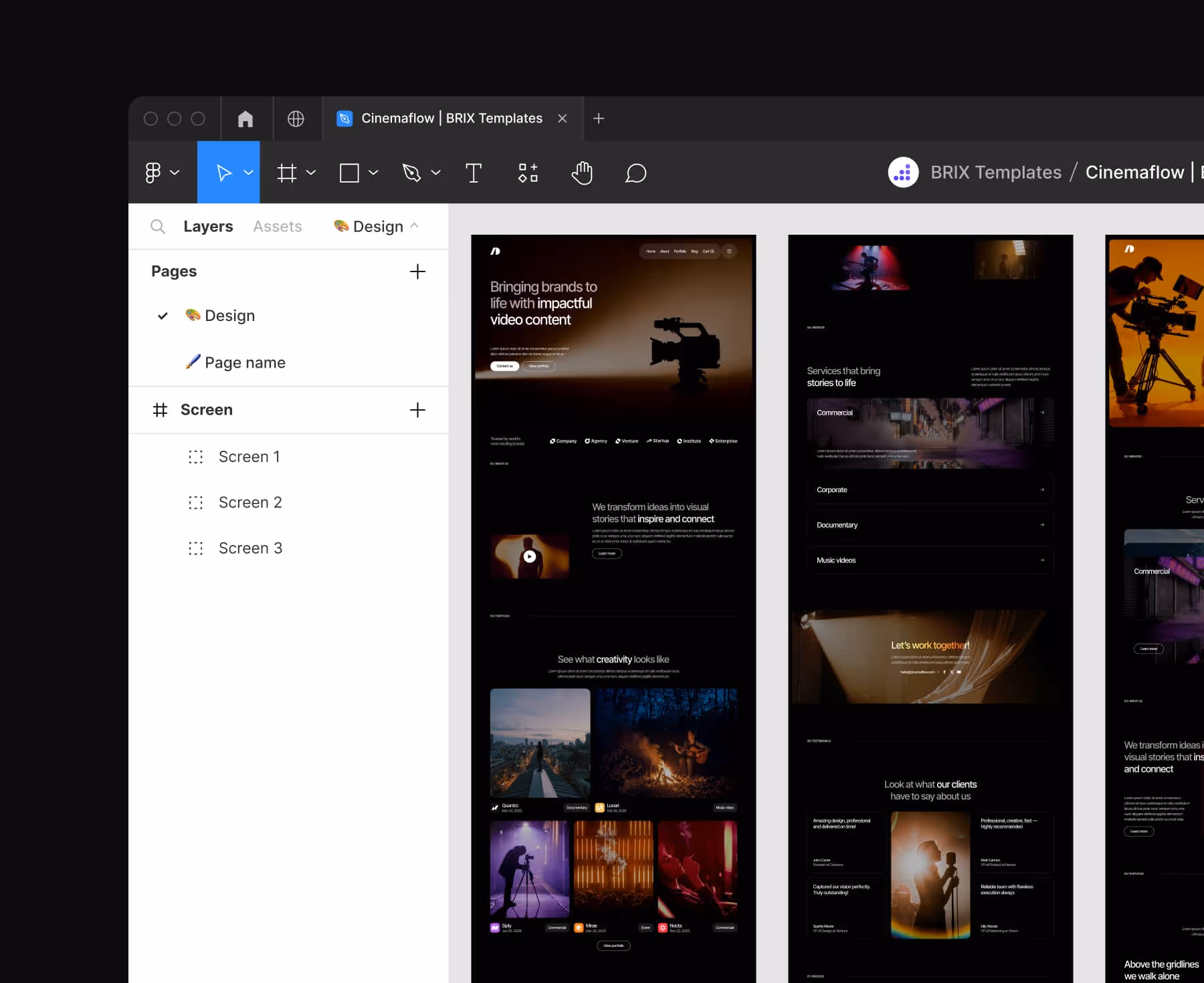 Cinemaflow - Figma File Included - Ultimate Video Agency Webflow Template