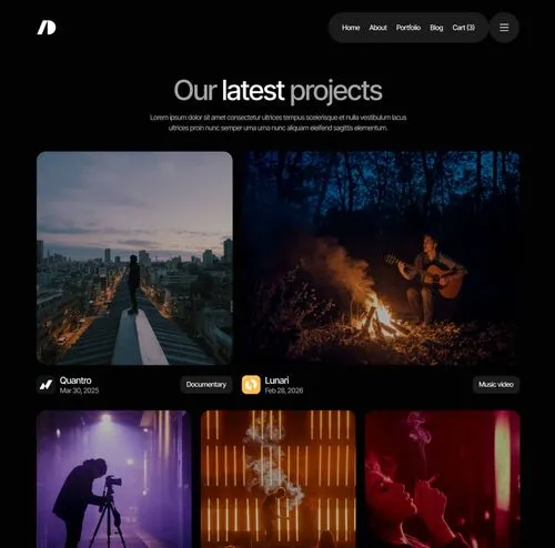 Cinemaflow - Portfolio V1 Page - Ultimate Video Agency Webflow Template