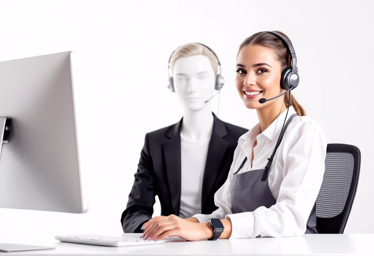 image of customer support interaction (for a plumbing service)