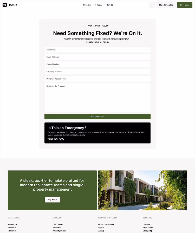 real estate Maintenance Request