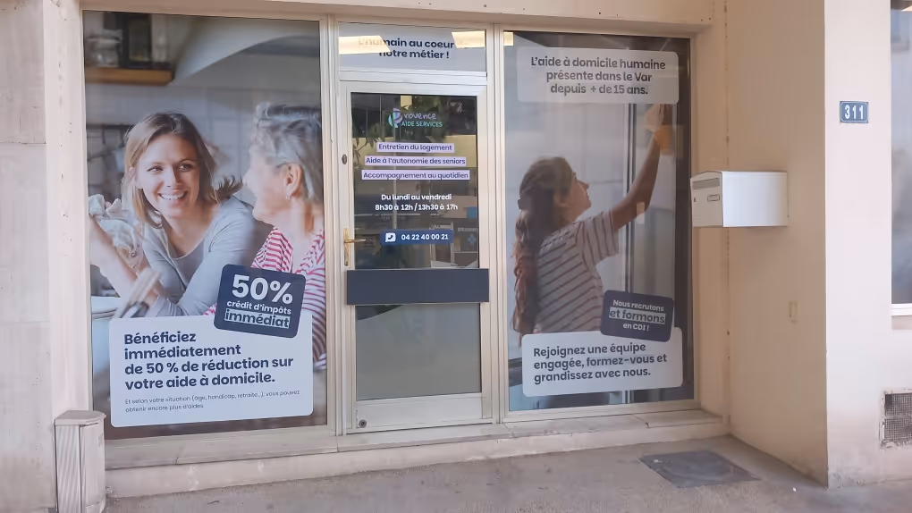 Vitrine de l'agence d'aide à domicile Provence Aide Service à Toulon