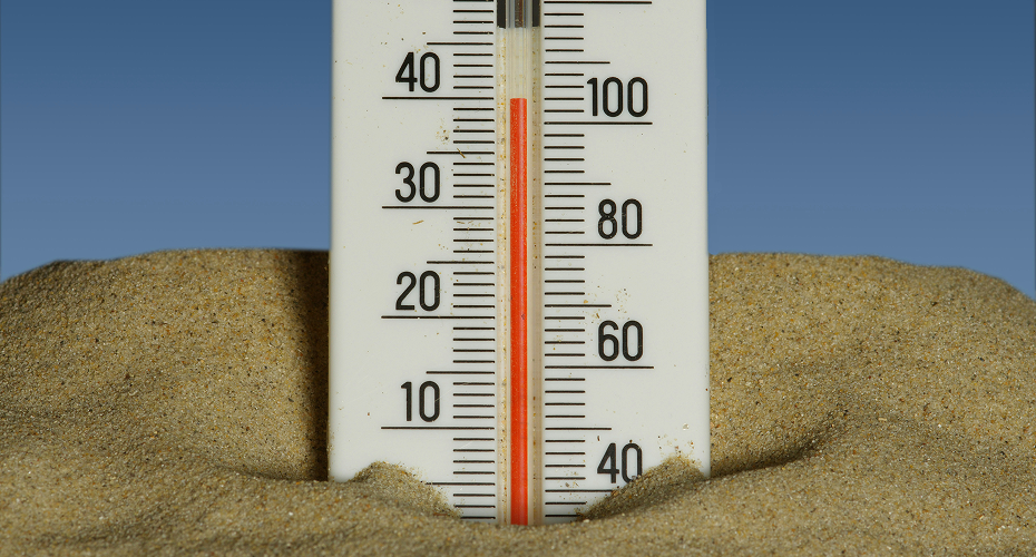 Thermontètre mercure affichant une canicule de 40° dans le var.