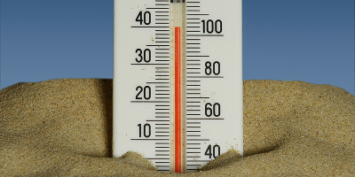 Thermontètre mercure affichant une canicule de 40° dans le var.