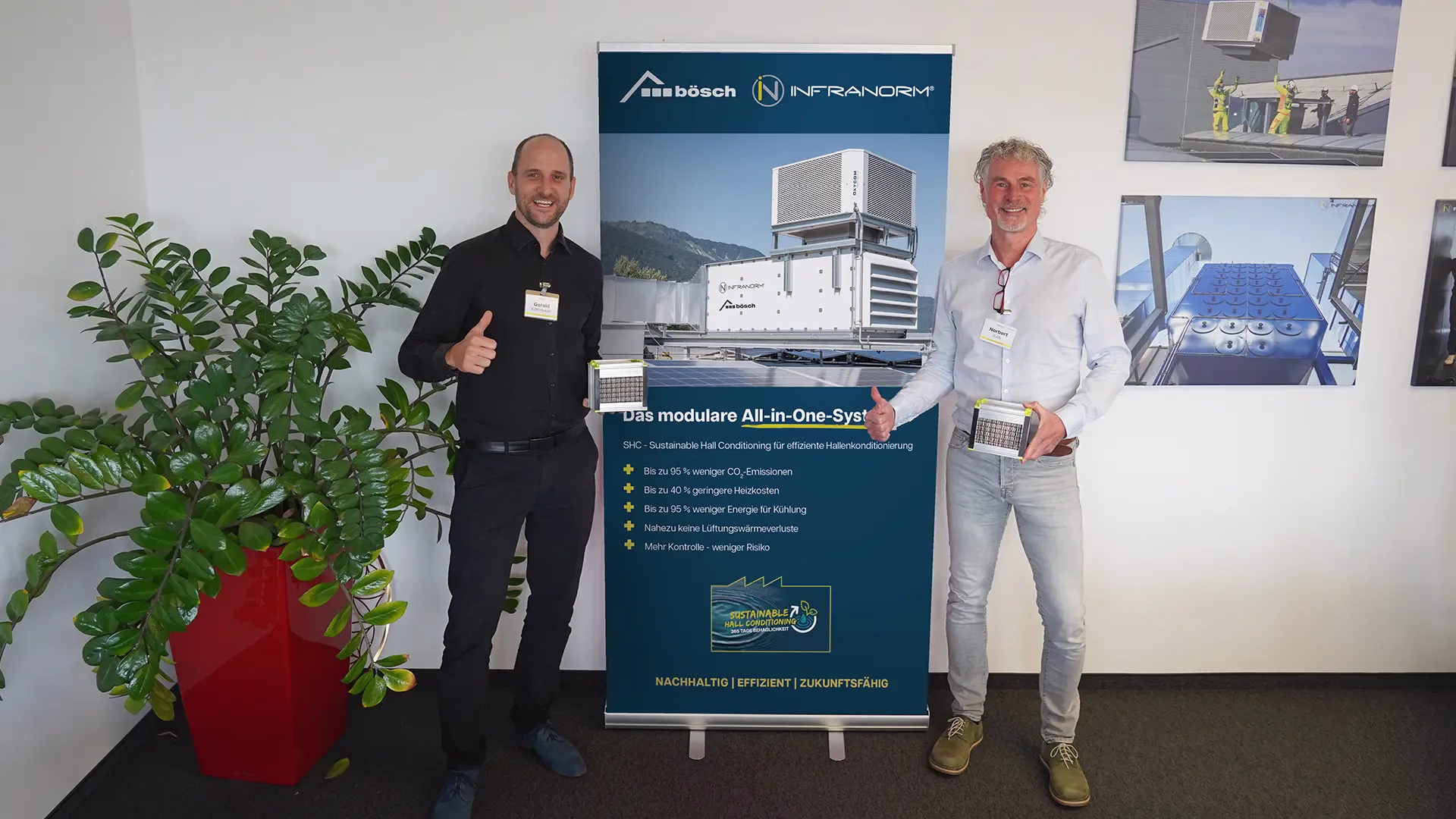 Gerald Katterbauer von Infranorm und Norbert Rudy von bösch freuen sich über die Partnerschaft