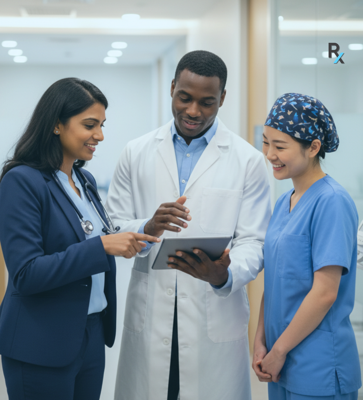 Healthcare professionals consulting on compliance and regulatory matters