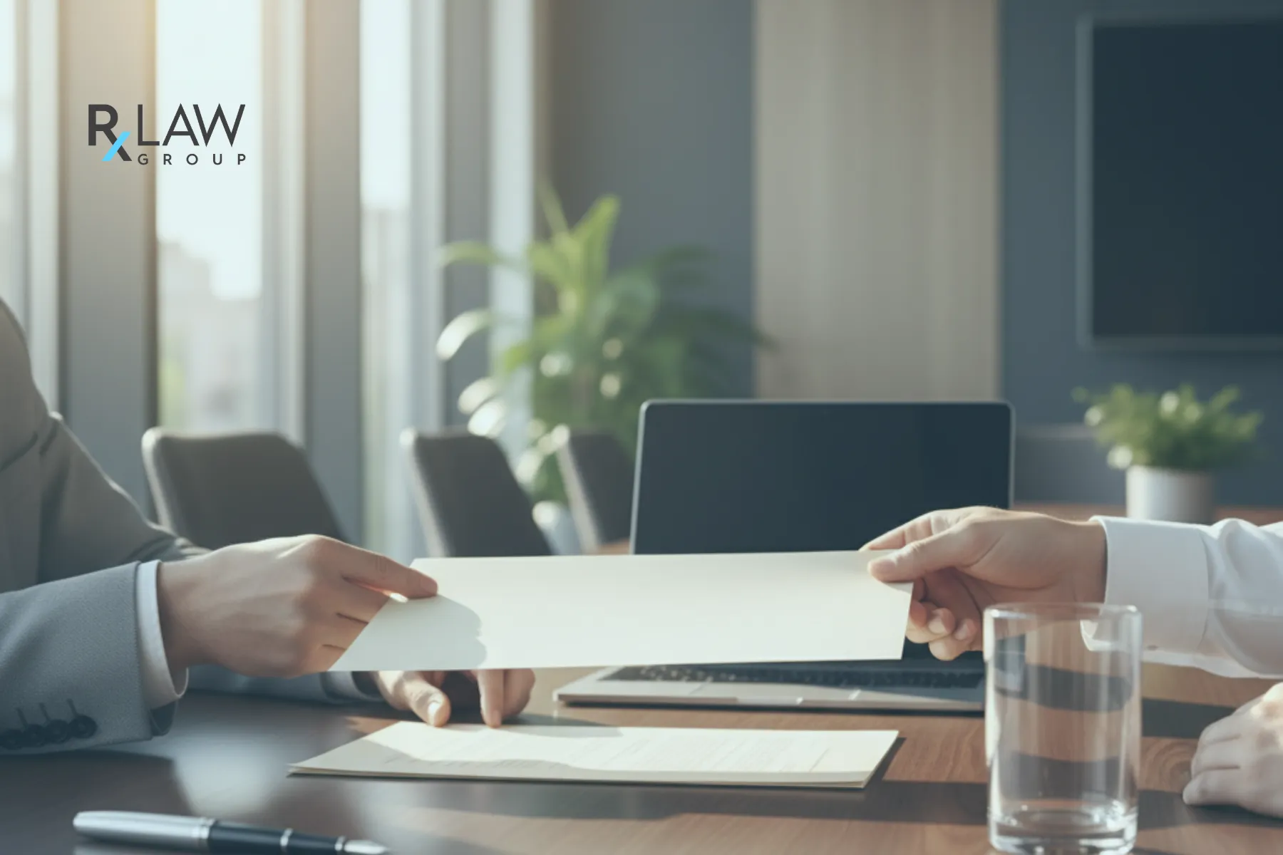 Rx Law Group attorney delivering compliance documentation to healthcare client