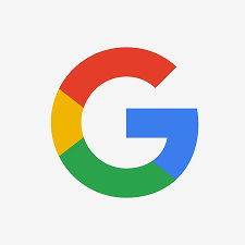 Google logo with a multicolored capital G in red, yellow, green, and blue.
