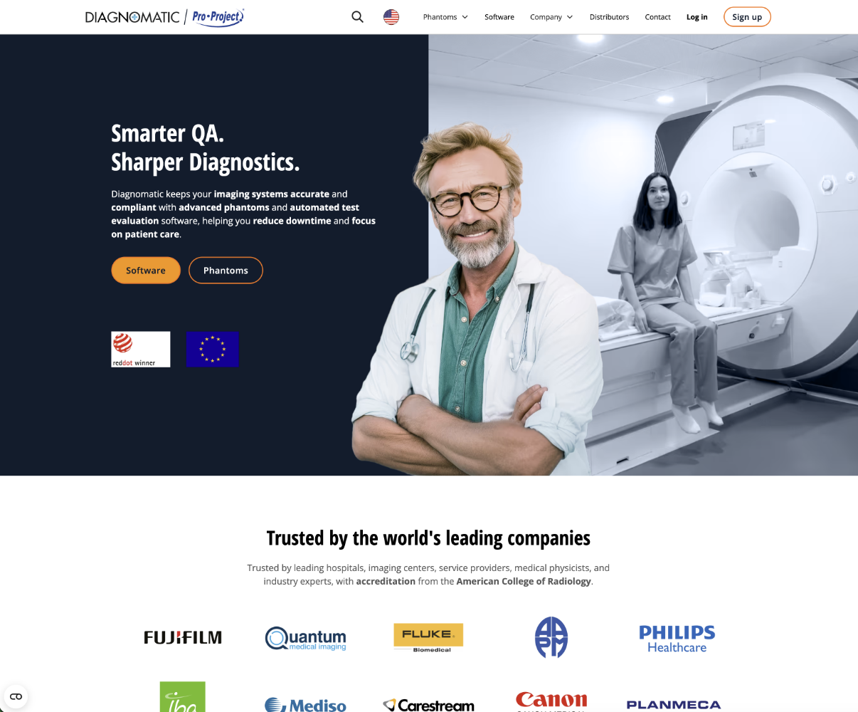 Diagnomatic website screen