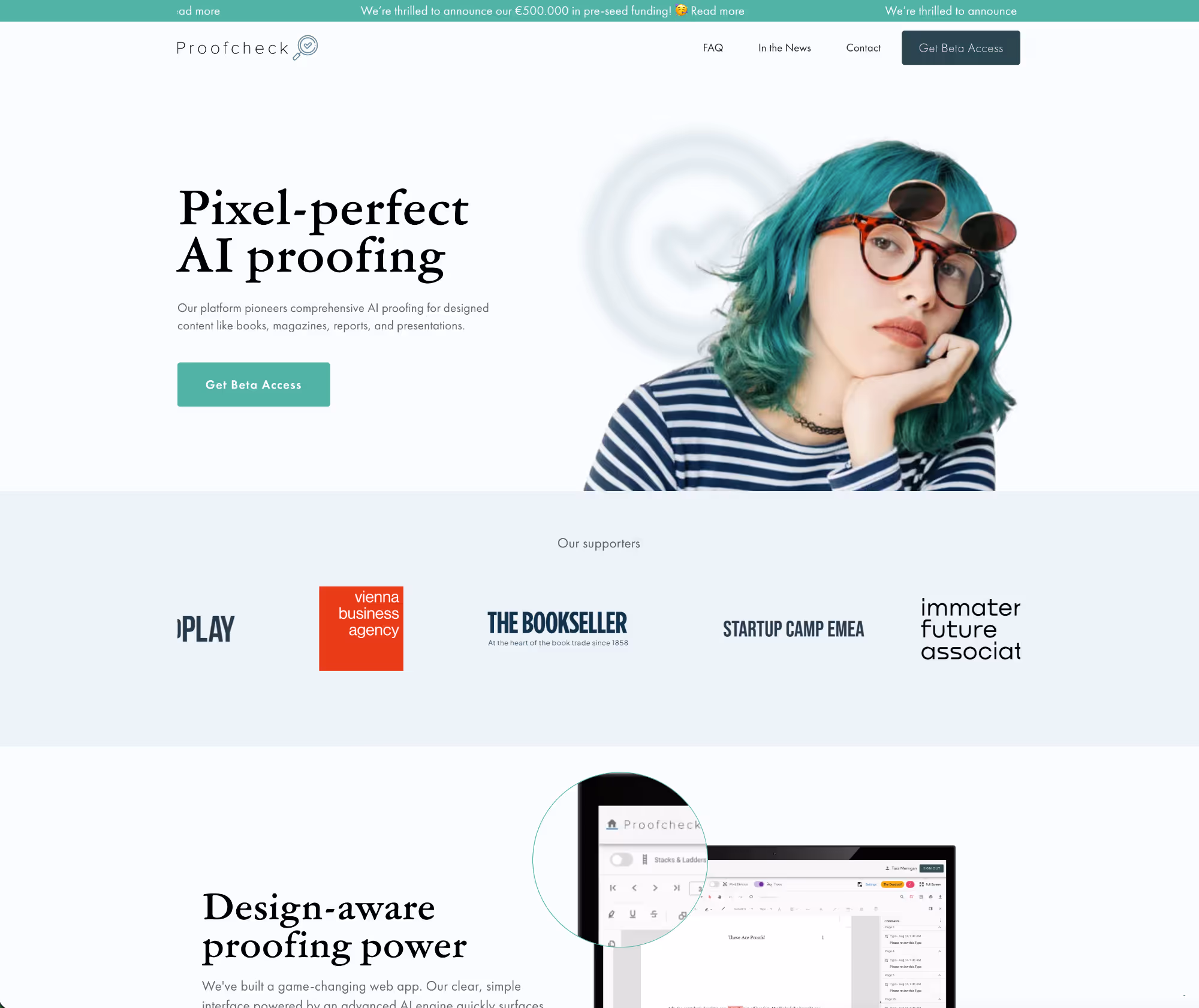 Proofcheck website screen